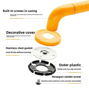 Moderna e Semplice Barra di Sicurezza a Parete per Bagno e Toilette, Corrimano in Acciaio Inox Senza Barriere per Corridoi, Luminescente al Buio - Product Image 3