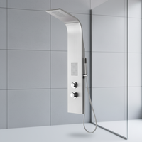 Panneau de douche moderne en acier inoxydable brossé à haute pression avec jets de pluie et de massage, double poignée, pour salle de bain – Vente chaude directe usine