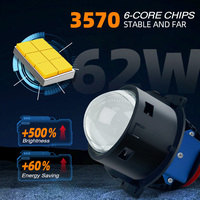 SFIDA 2,5 pouces Installation sans perçage LD-2 Phare de voiture à LED Lentille de phare 62 Watts 6000K Bi LED Projecteur 6200LM pour systèmes d'éclairage automobile