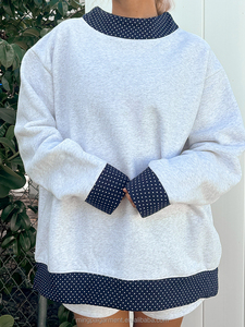 <span class=keywords><strong>Felpa</strong></span> Oversize <span class=keywords><strong>con</strong></span> Collo Alto in Spugna Francese 100% Cotone di Alta Qualità OEM, Logo Personalizzato, Motivo a Pois, <span class=keywords><strong>Felpa</strong></span> da Donna <span class=keywords><strong>con</strong></span> Collo Alto - Product Image 1