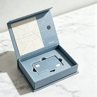 Boîte en carton personnalisée avec logo imprimé pour cadeaux, cartes de crédit, emballages de luxe en papier avec insert