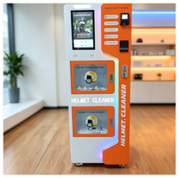 Machine de nettoyage à sec automatique pour casques de moto, en acier inoxydable, à double cabine, entièrement automatique, en libre-service