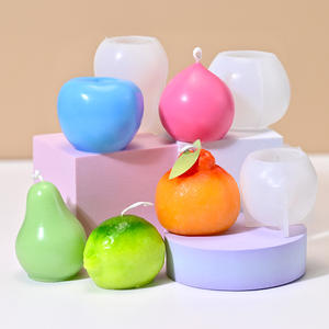 KY10Fruit série pêche pomme poire citron goutte colle moule bricolage publicité accessoires fruits bougie pincée moule - Product Image 2