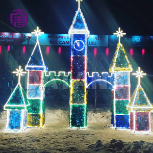 Castle Silhouette Festoon <b>Light</b> - Battery <b>Timer</b> Cluster with Door & Gate Entrance Design - Product Image 4