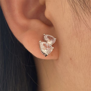 RAKO EP1198 Ensemble de boucles d'oreilles en diamant plaqué or tendance pour femmes 2025 - Product Image 4