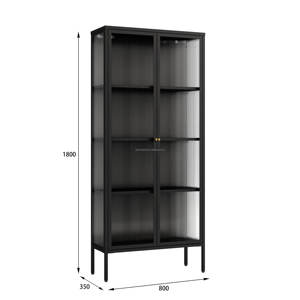 Meuble de <span class=keywords><strong>rangement</strong></span> en verre multi-niveaux avec cadre métallique, vitrine bibliothèque pour salon – Vente en gros usine, modèle européen très demandé - Product Image 1