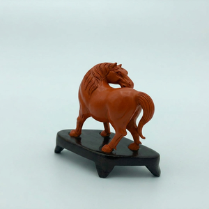 Figurine de cheval en verre gris faite à la main, sculpture animale sculptée, pièce d'art décorative - Product Image 2
