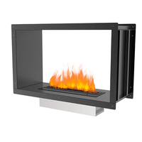 Cheminée électrique intelligente de 60 pouces au bio éthanol Style designer moderne en acier autoportante avec foyer personnalisé pour l'intérieur