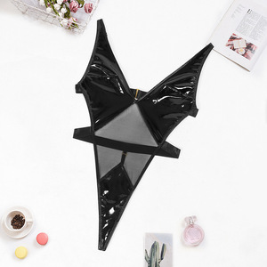 Nouvelle collection 2025 – Tendance AliExpress : Lingerie sexy en dentelle, cuir PU et maille, pour femme <span class=keywords><strong>mature</strong></span>, décolleté plongeant, dos nu, respirante et légère. - Product Image 5