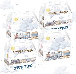 12 Boîtes Cadeaux Bonbons et Friandises Thème Train pour Fête Chugga Chugga Two Two, Décorations Anniversaire Choo Two - Product Image 1