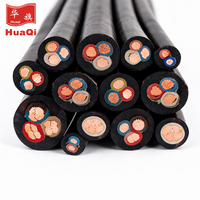 Câble de pompe submersible plat conducteur en cuivre HUAQI 7*2.5, câble électrique sous-marin en PVC PE caoutchouc