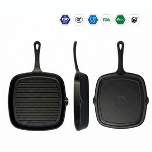 E-Top Sartén <span class=keywords><strong>de</strong></span> Hierro Fundido Negra para Cocina, 23cm, Cuadrada, Antiadherente, para Huevos y Otros Usos - Product Image 1