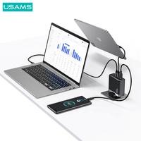 USAMS UM Series CC171 UK T53 140W ACC GaN Pengisi Daya Cepat dengan SJ581 Type-c 240W PD3.1 Kabel Pengisian Cepat untuk Iphone 11 12 13 Ipad