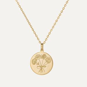 Ispirare gioielli compleanno <span class=keywords><strong>fiore</strong></span> in acciaio inox Bouquet collana di fiori <span class=keywords><strong>nome</strong></span> inciso o piatto fidanzamento indossare gioielli per le ragazze - Product Image 1