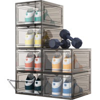 Lavinia Boîtes de rangement en plastique transparent pour baskets Type de tiroir carré en acrylique Étagère à chaussures magnétique Vente en gros Injection frontale