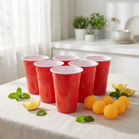 Ensemble de Beer Pong en plastique de qualité alimentaire, boîte de couleur personnalisée, gobelets jetables rouges de 500 ml pour les jeux de fête