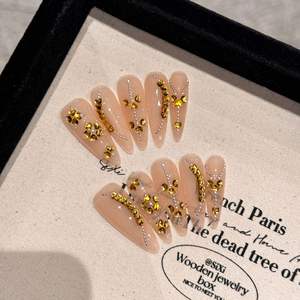 Nuevo Producto Lanzado, <span class=keywords><strong>Uñas</strong></span> Acrílicas <span class=keywords><strong>Transparentes</strong></span> <span class=keywords><strong>con</strong></span> Diseño de Flor de Mariposa Rosa y Azul, <span class=keywords><strong>Uñas</strong></span> Postizas Hechas a Mano - Product Image 3