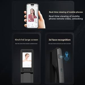 Olivia Home kunci pintar pengenalan wajah secara otomatis penuh pengenalan wajah Anti pencurian monitor Internal/eksternal WIFI awan kayu - Product Image 3