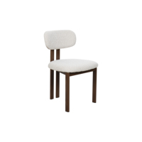 Chaise de salle à manger rembourrée moderne, structure en métal brun foncé, tissu doux crème, chaise d'appoint pour la salle à manger à domicile, restaurant, hôtel
