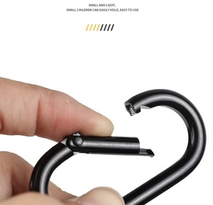 Toptan fabrika açık spor ve tırmanma 10*<span class=keywords><strong>100MM</strong></span> siyah galvanizli yapış kanca Oval şekil yüzük Metal karabina - Product Image 5