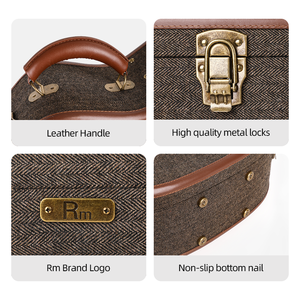 <span class=keywords><strong>Guitare</strong></span> Acoustique Design Vintage Dreadnought Vitrine Gris <span class=keywords><strong>Tweed</strong></span> Extérieur Doublure Velours Vert Foncé Poignée Faite À La Main 20mm Cas - Product Image 6