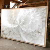Décoration intérieure de luxe Panneau mural en cristal de sélénite de pierre de gypse translucide blanche