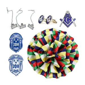 Custom 5 Colors Greek Letter Sorority Fabric Flower Ribbon Brooch Wholesale Order Of The Eastern Star Corsage