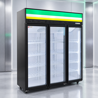 Vente flash : Réfrigérateur vertical pour boissons avec porte vitrée large, 600L, refroidissement par ventilateur et dégivrage manuel, idéal pour les magasins de proximité