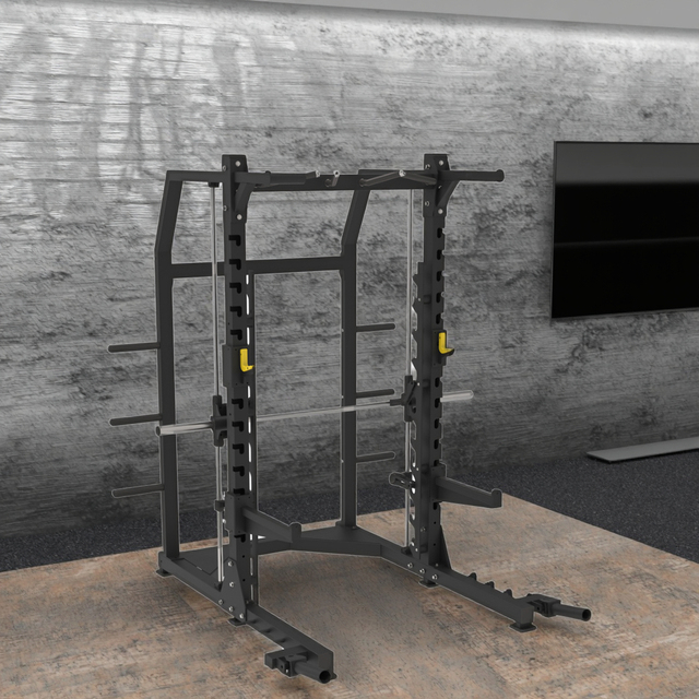Smith Machine Commercial Grade Multi Function Squat Rack & Bench Power Rack with Weight Storage for Gym Factory Direct