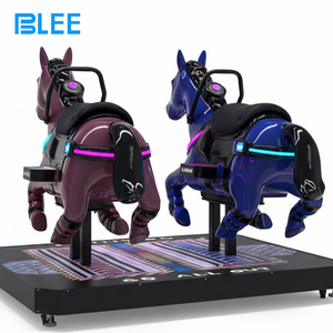 Machine de jeu d'arcade de course de chevaux BLEE pour deux joueurs, éclairage LED, simulateur de course interactif pour parc d'attractions, jeu à vendre - Product Image 5