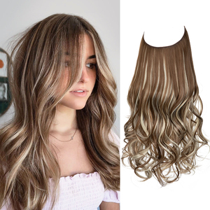 Extensiones de <span class=keywords><strong>Cabello</strong></span> Halo sin Procesar, Color Marrón con Reflejos Dorados, Invisibles, Ajustables, de una Sola Pieza, sin Daños, <span class=keywords><strong>Cabello</strong></span> Humano para <span class=keywords><strong>Mujer</strong></span> - Product Image 1