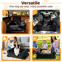 Coussin rehausseur de voiture pour chien en mousse à mémoire de forme personnalisé, motif uni, housse amovible en polaire corail, portable pour la sécurité des animaux de compagnie en voyage