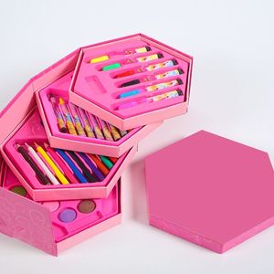 Kit de Papeterie Éducatif de Haute Qualité 46 Pièces Pinceau à Eau <span class=keywords><strong>Crayon</strong></span> Aquarelle <span class=keywords><strong>Crayon</strong></span> de Cire Coffret Cadeau 4 Niveaux en Plastique Vente en Gros - Product Image 2