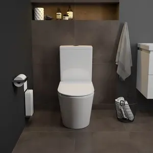 HOT Toilet 2 Piece Close Coupled Modern Bathroom Toilet Flush Ceramic Sanitary Ware Floor Mounted The Toilet