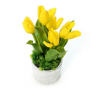 <span class=keywords><strong>Prix</strong></span> de gros, petite tulipe artificielle chic dans un <span class=keywords><strong>pot</strong></span> <span class=keywords><strong>en</strong></span> céramique, fleurs artificielles, tulipe pour une décoration de bureau mignonne - Product Image 3