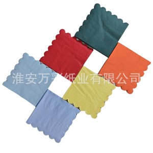 Serviettes en papier carrées de couleur unie teintées avec bordure en dentelle 250x250mm pour la vaisselle de fête d'anniversaire - Product Image 5