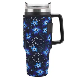 Custom Printing Reusable 40oz Neoprene Water Bottle Tumbler Cup Holder Protective Sleeve For Stanley Accessories