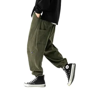 OEM Custom Corduroy Microcone Cargo Pants Men Loose Vintage Men's Sweatpants