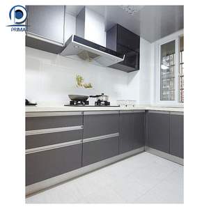 Set di armadi da <span class=keywords><strong>cucina</strong></span> moderni di <span class=keywords><strong>dimensioni</strong></span> personalizzate <span class=keywords><strong>con</strong></span> <span class=keywords><strong>tavolo</strong></span> e lavello a <span class=keywords><strong>isola</strong></span> intero armadio in melamina popolare cucine contemporanee - Product Image 4