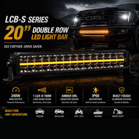 Nouvelle barre lumineuse LED double rangée en aluminium robuste 24V 20-40 pouces 24000 Lumens avec feux de position/conduite blancs/ambre double DRL IP68