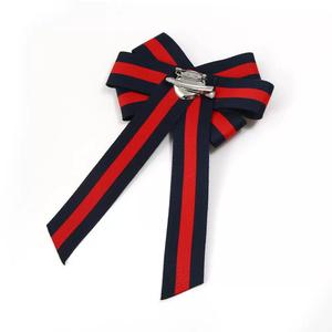 Hepound新ヨーロッパイギリス系アメリカ人スタイルシャツフラワーアクセサリーブローチねじリボンラインストーンボウティー襟ピン卸売 - Product Image 3