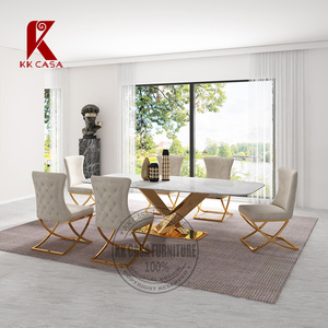 <span class=keywords><strong>Chaise</strong></span> de salle à manger élégante et confortable en <span class=keywords><strong>velours</strong></span> <span class=keywords><strong>noir</strong></span>, pieds en métal dorés en forme de X, meubles de salle à manger - Product Image 3