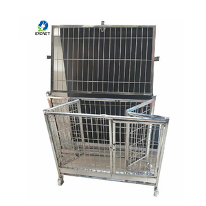 Jaula para Perros de Acero Inoxidable EUR VET Easy Clean con Piso de Listones, Bandeja de Desechos Extraíble y Ruedas con Bloqueo para Uso en Clínicas - Product Image 4