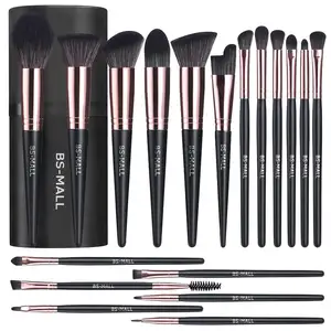 Makeup Brush Set 18 Pcs Premium Synthetic Foundation Powder Concealer Eye shadows Blush Makeup Brushes with black case