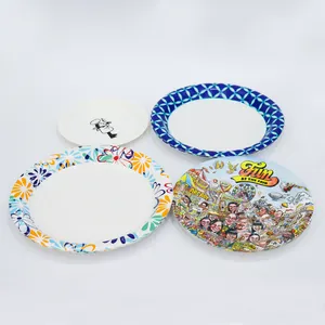 A variety of patterns are available for printing disposable paper plates Cake plates picnic plates in Vietnam