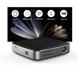 Mini Portable <strong>LED</strong> DLP <strong>Projector</strong> 5400 Battery Inbuilt High Lumens Wireless <strong>WiFi</strong> <strong>Android</strong> 9 Smart <strong>Android</strong> Camping Beamer - Product Image 1