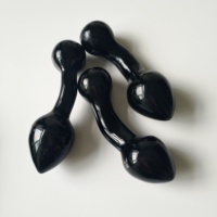 Dildo de Cristal de Obsidiana Grande para Masaje Yoni, Tapones Anales de Cristal, Varita