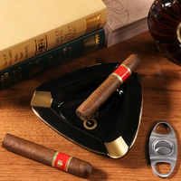 Cendrier à cigares portable en céramique, cendrier personnalisé, gadgets pour cigares en gros, cadeau, utilisation au bureau, cendrier à cigares rétro haut de gamme