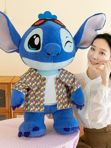 Flower-patterned Blue Monster Plush Toy, Cute Plush Doll Ornament, Suitable for Boys <strong>and</strong> Girls As a Festival Gift - Product Image 2