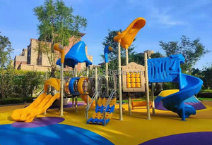 Parque infantil Tobogán grande de plástico Parque infantil comercial de fábrica Equipo de parque infantil al aire libre Tema forestal - Product Image 6